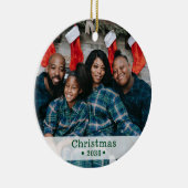 カスタムファミリーフォトホリデーセラミックオーナメント セラミックオーナメント (右)
