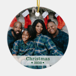 カスタムファミリーフォトホリデーセラミックオーナメント セラミックオーナメント