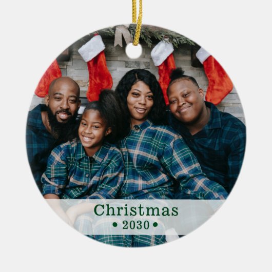 カスタムファミリーフォトホリデーセラミックオーナメント セラミックオーナメント (正面)