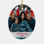 カスタムファミリーフォトホリデーセラミックオーナメント セラミックオーナメント (右)
