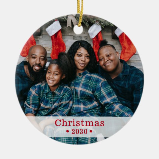 カスタムファミリーフォトホリデーセラミックオーナメント セラミックオーナメント (正面)