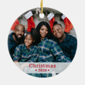 カスタムファミリーフォトホリデーセラミックオーナメント セラミックオーナメント (裏面)