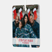 カスタムファミリーフォトホリデーメタルオーナメント メタルオーナメント (正面左)