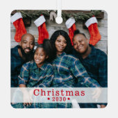 カスタムファミリーフォトホリデーメタルオーナメント メタルオーナメント (裏面)