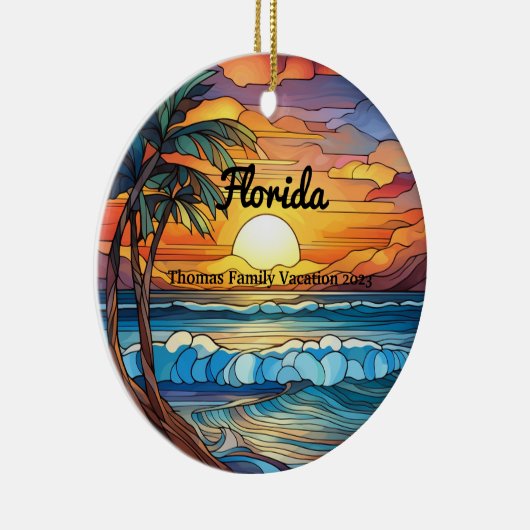 カスタムファミリーフロリダトリップステンドガフェイクラス セラミックオーナメント (右)