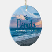 カスタムファミリーフロリダバケーションクリスマスツリー セラミックオーナメント (右)