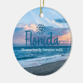 カスタムファミリーフロリダバケーションクリスマスツリー セラミックオーナメント (左)