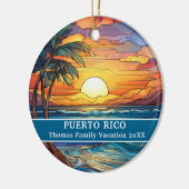 カスタムファミリープエルトリコ旅行ステンドガフェイクラス セラミックオーナメント (左)