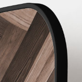 カスタムファミリーモノグラムウッドヘリンボーンパターン ピックルボールラケット (左詳細)