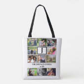 カスタムファミリーモノグラム11フォトコラージュ トートバッグ (裏面)