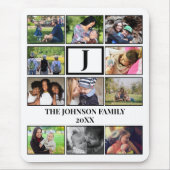 カスタムファミリーモノグラム11フォトコラージュ マウスパッド (正面)