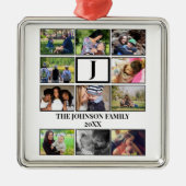 カスタムファミリーモノグラム11フォトコラージュ メタルオーナメント (正面)