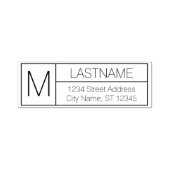 カスタムファミリーモノグラム&差出人住所- モダン セルフインキングスタンプ (デザイン)