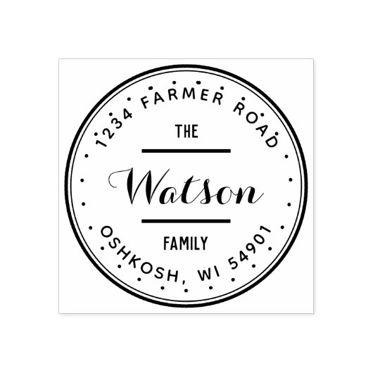 カスタムファミリーラウンド差出人住所 ラバースタンプ (インプリント)