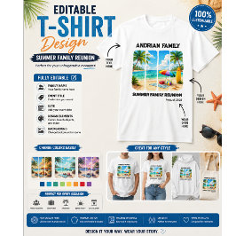 カスタムファミリーリユニオン - 夏の家族再会 Tシャツ
