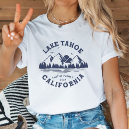 カスタムファミリーレイクキャンピングバケーショングループマッチング Tシャツ