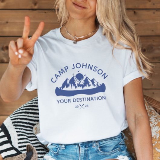 カスタムファミリーレイクキャンピングバケーショングループマッチング Tシャツ