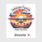 カスタムファミリーロードトリップマウンテンサンセットレトロ シール (シート)