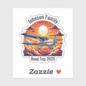 カスタムファミリーロードトリップマウンテンサンセットレトロ シール (シート)