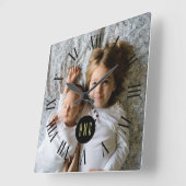 カスタムファミリー写真|モカスタムノグラム スクエア壁時計 (傾斜)