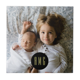 カスタムファミリー写真 モノグラムの  タイル