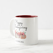 カスタムファミリー名フローラカボチャ感謝祭 ツートーンマグカップ (正面左)