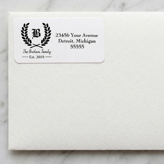 カスタムファミリー名モノグラム住所 シール