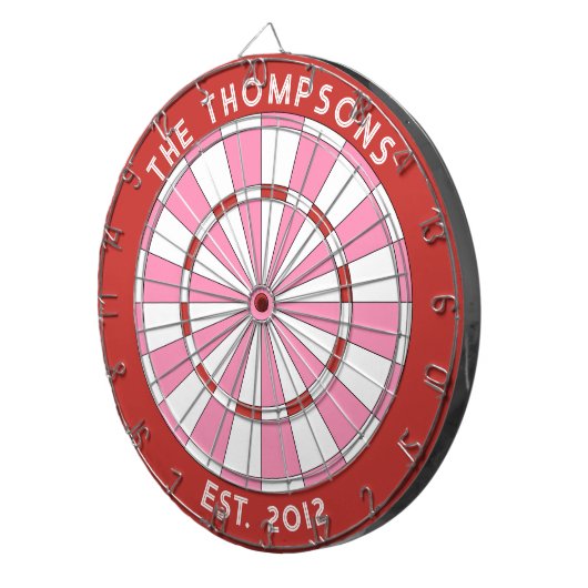 カスタムファミリー名レッドピンクダーツボード ダーツボード (正面右)