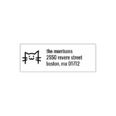 カスタムファミリー名差出人住所キティ猫オーナー セルフインキングスタンプ (デザイン)