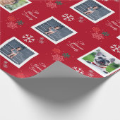 カスタムファミリー名&5フォトペットクリスマスフェスティバル ラッピングペーパー (角)