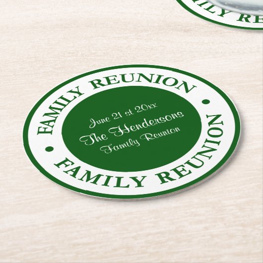 カスタムファミリー懇親会コースター ラウンドペーパーコースター (アングル)