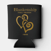 カスタムファミリー懇親会ブラック金ゴールドリンクハート 缶クーラー (裏面)