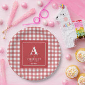 カスタムファミリー懇親会レッドジンガム ペーパープレート (パーティー)