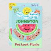 カスタムファミリー懇親会/サマーB-B-Q招待状 招待状 (正面/裏面)