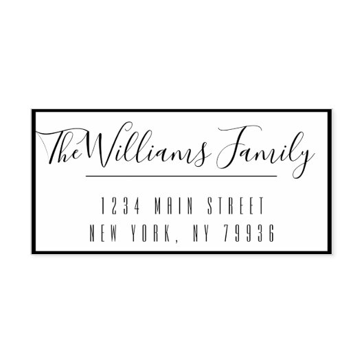 カスタムファミリ名と差出人住所手書 セルフインキングスタンプ (デザイン)