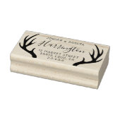 カスタムファミリ名スクリプトと〔雄ジカの〕枝角差出人住所 ラバースタンプ (スタンプ)