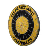 カスタムファミリ名ダートボパーソナライズされたード ダーツボード (正面右)