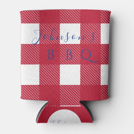 カスタムファミリ名バッファローチェック 缶クーラー (正面)
