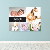 カスタムファミリ名フォトコラージキャンバス印刷 キャンバスプリント (インサイチュ (ウッドフロア))