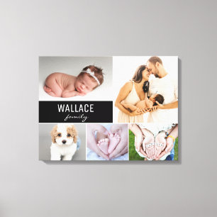 カスタムファミリ名フォトコラージキャンバス印刷 キャンバスプリント