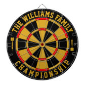 カスタムファミリ名ブパーソナライズされたラック金ゴールド ダーツボード (正面)