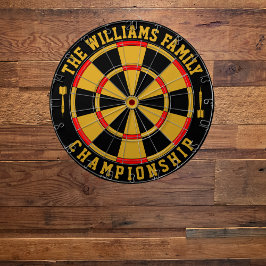 カスタムファミリ名ブパーソナライズされたラック金ゴールド ダーツボード