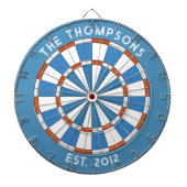 カスタムファミリ名ブルーホワイトダーツボード ダーツボード (正面)