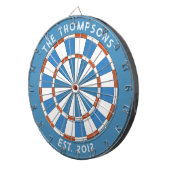 カスタムファミリ名ブルーホワイトダーツボード ダーツボード (正面右)