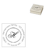 カスタムファミリ名モノグラムスクリプト差出人住所 ラバースタンプ (押印)