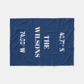 カスタムファミリ名座標 フリースブランケット (正面(横))