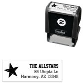 カスタムファミリ名 |スター素朴差出人住所 セルフインキングスタンプ (インサイチュ)