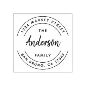 カスタムファミリ名 |モダン差出人住所 ラバースタンプ (インプリント)