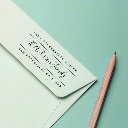 カスタムファミリ名 |モダン差出人住所 ラバースタンプ