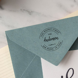 カスタムファミリ名  モダン差出人住所 ラバースタンプ